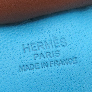 エルメス HERMES ロデオMM ブルーアズティック×ブルーエレクトリック×フォーブ アニューミロ バッグチャーム 水色 青 茶