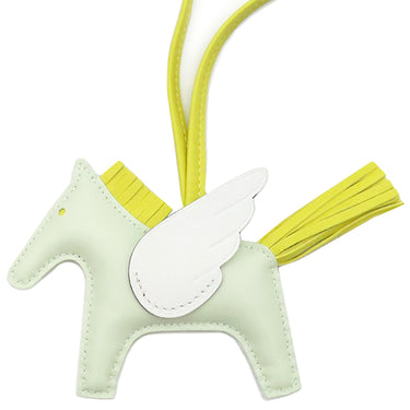 エルメス HERMES ロデオPM ペガサス ヴェールフィズ×ライム×ニューホワイト アニューミロ バッグチャーム 薄緑 黄緑 白