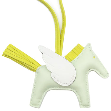 エルメス HERMES ロデオPM ペガサス ヴェールフィズ×ライム×ニューホワイト アニューミロ バッグチャーム 薄緑 黄緑 白