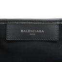 バレンシアガ BALENCIAGA ネイビーカバス 339933 アイボリーXブラック キャンバス レザー トートバッグ シルバー金具 白 黒