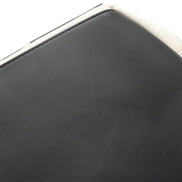 バレンシアガ BALENCIAGA ネイビーカバス 339933 アイボリーXブラック キャンバス レザー トートバッグ シルバー金具 白 黒