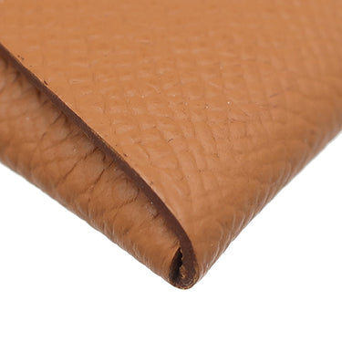 エルメス HERMES バスティア ゴールド ヴォーエプソン コインケース シルバー金具 新品 未使用 茶