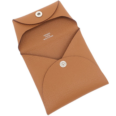 エルメス HERMES バスティア ゴールド ヴォーエプソン コインケース シルバー金具 新品 未使用 茶