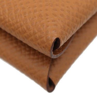 エルメス HERMES カルヴィ デュオ ゴールド ヴォーエプソン カードケース シルバー金具 新品 未使用 茶 フラグメントケース