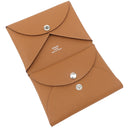 エルメス HERMES カルヴィ デュオ ゴールド ヴォーエプソン カードケース シルバー金具 新品 未使用 茶 フラグメントケース