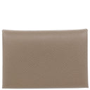 エルメス HERMES カルヴィ デュオ エトゥープ ヴォーエプソン カードケース シルバー金具 新品 未使用 グレージュ