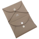 エルメス HERMES カルヴィ デュオ エトゥープ ヴォーエプソン カードケース シルバー金具 新品 未使用 グレージュ