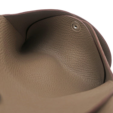 エルメス HERMES カルヴィ デュオ エトゥープ ヴォーエプソン カードケース シルバー金具 新品 未使用 グレージュ