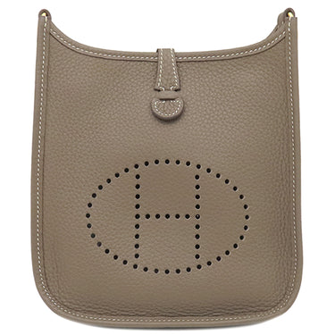 エルメス HERMES エヴリンTPM アマゾン エトゥープ×ブルーインディゴ トリヨンクレマンス ショルダーバッグ ゴールド金具 グレージュ