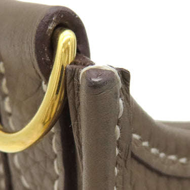 エルメス HERMES エヴリンTPM アマゾン エトゥープ×ブルーインディゴ トリヨンクレマンス ショルダーバッグ ゴールド金具 グレージュ