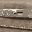 エルメス HERMES ケリー28 外縫い エトゥープ ヴォーエプソン 2WAYバッグ シルバー金具 グレージュ