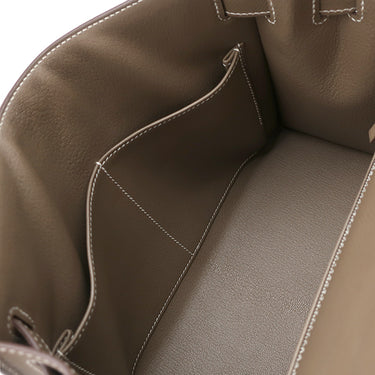 エルメス HERMES ケリー28 外縫い エトゥープ ヴォーエプソン 2WAYバッグ シルバー金具 グレージュ