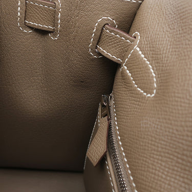 エルメス HERMES ケリー28 外縫い エトゥープ ヴォーエプソン 2WAYバッグ シルバー金具 グレージュ