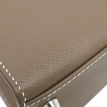 エルメス HERMES ケリー28 外縫い エトゥープ ヴォーエプソン 2WAYバッグ シルバー金具 グレージュ