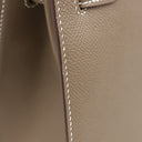 エルメス HERMES ケリー28 外縫い エトゥープ ヴォーエプソン 2WAYバッグ シルバー金具 グレージュ