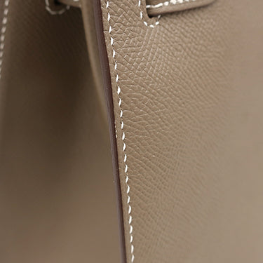 エルメス HERMES ケリー28 外縫い エトゥープ ヴォーエプソン 2WAYバッグ シルバー金具 グレージュ