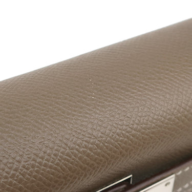 エルメス HERMES ケリー28 外縫い エトゥープ ヴォーエプソン 2WAYバッグ シルバー金具 グレージュ