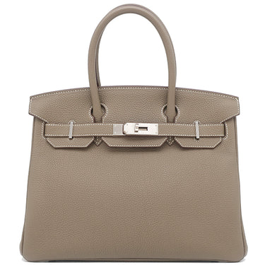エルメス HERMES バーキン30 エトゥープ トゴ ハンドバッグ シルバー金具 グレージュ