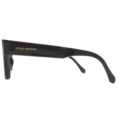 ルイヴィトン LOUIS VUITTON オプティカル LV エスケイプ ブルーレイ 53□22 Z1597E ブラック プラスチック サングラス ゴールド金具 黒 スクエアシェイプ