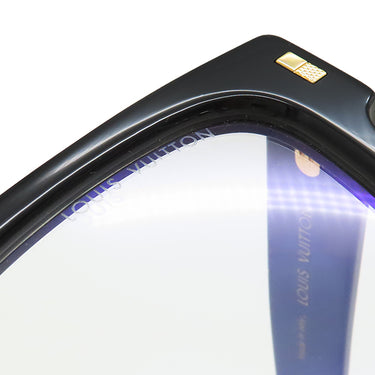 ルイヴィトン LOUIS VUITTON オプティカル LV エスケイプ ブルーレイ 53□22 Z1597E ブラック プラスチック サングラス ゴールド金具 黒 スクエアシェイプ