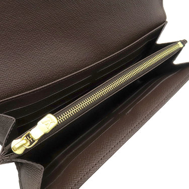 ルイヴィトン LOUIS VUITTON ポルトフォイユ サラ N63209 ダミエエベヌ ダミエキャンバス 長財布 ゴールド金具 茶