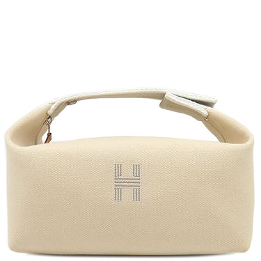 エルメス HERMES ブリッド ア ブラック PM ナチュラル トワルアッシュ ポーチ シルバー金具 ハンドバッグ バニティバッグ トワルH