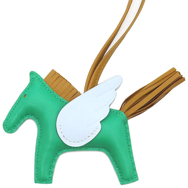 エルメス HERMES ロデオPM ペガサス ミント×セサミ×ブルーブリュム アニューミロ バッグチャーム 緑 茶 水色