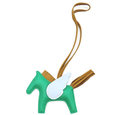 エルメス HERMES ロデオPM ペガサス ミント×セサミ×ブルーブリュム アニューミロ バッグチャーム 緑 茶 水色