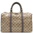 グッチ GUCCI GGクリスタル ボストン 265697 ベージュXブラウン PVC レザー ボストンバッグ ハンドバッグ ビニールコーティング