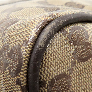 グッチ GUCCI GGクリスタル ボストン 265697 ベージュXブラウン PVC レザー ボストンバッグ ハンドバッグ ビニールコーティング