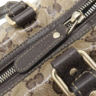 グッチ GUCCI GGクリスタル ボストン 265697 ベージュXブラウン PVC レザー ボストンバッグ ハンドバッグ ビニールコーティング
