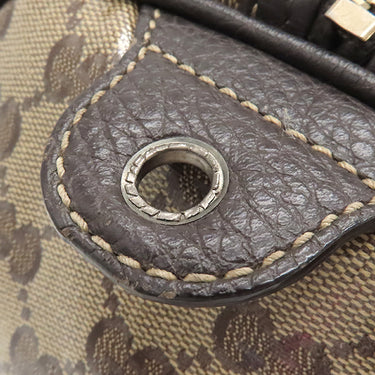 グッチ GUCCI GGクリスタル ボストン 265697 ベージュXブラウン PVC レザー ボストンバッグ ハンドバッグ ビニールコーティング