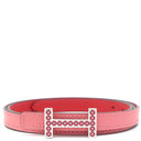 エルメス HERMES フォーカス メドール ピンク系 ヴォーエプソン スイフト #75 ベルト シルバー金具 赤 リバーシブル H金具