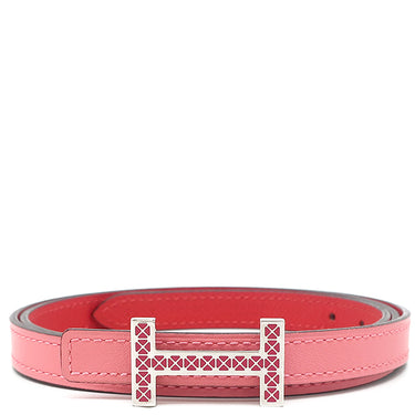 エルメス HERMES フォーカス メドール ピンク系 ヴォーエプソン スイフト #75 ベルト シルバー金具 赤 リバーシブル H金具
