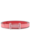 エルメス HERMES フォーカス メドール ピンク系 ヴォーエプソン スイフト #75 ベルト シルバー金具 赤 リバーシブル H金具