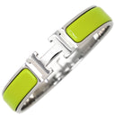 エルメス HERMES クリックH PM イエロー系×シルバー メタル エナメル ブレスレット Hブレス クリッククラック