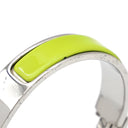 エルメス HERMES クリックH PM イエロー系×シルバー メタル エナメル ブレスレット Hブレス クリッククラック