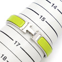 エルメス HERMES クリックH PM イエロー系×シルバー メタル エナメル ブレスレット Hブレス クリッククラック