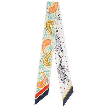 エルメス HERMES ツイリー ジョーヌスクル×オレンジ×グリーン シルク スカーフ 【GUEPARDE BANDANA/チーターバンダナ】
