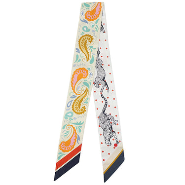 エルメス HERMES ツイリー ジョーヌスクル×オレンジ×グリーン シルク スカーフ 【GUEPARDS BANDANA MULT/チーター バンダナ】