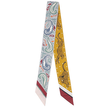 エルメス HERMES ツイリー グリペルル×ルージュH×ヴェールアマンド シルク スカーフ 【GUEPARDS BANDANA MULT/チーター バンダナ】
