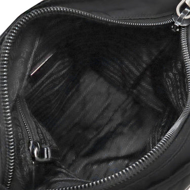プラダ PRADA 三角ロゴ BT0741 ブラック ナイロン ショルダーバッグ シルバー金具 黒