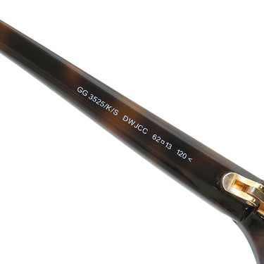 グッチ GUCCI インターロッキング ハートロゴ バタフライシェイプ 62□13 GG3525KS ブラウン プラスチック サングラス ゴールド金具 茶 アジアンフィット