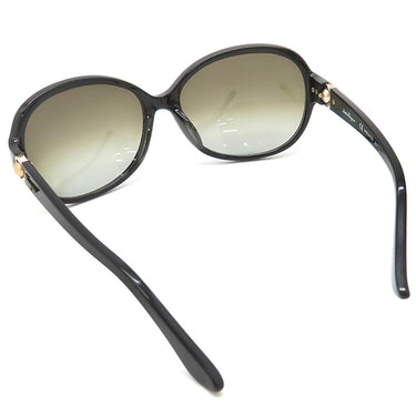 サルヴァトーレ・フェラガモ Salvatore Ferragamo オーバル 59□16 SF713SA ブラック プラスチック サングラス ゴールド金具 黒 アジアンフィット