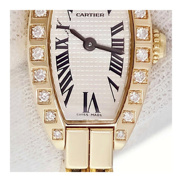 腕時計 カルティエ Cartier ミニトノー ラニエール WJ2007X3 クオーツ レディース K18YG無垢 純正ダイヤ イエローゴールド ローマン