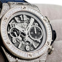 腕時計 ウブロ HUBLOT ビッグバン ウニコ チタニウム ジュエリー 421.NX.1170.RX.0904 自動巻き メンズ 純正ダイヤ クロノグラフ