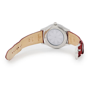 腕時計 オメガ OMEGA デ ヴィル トレゾア 428.18.36.60.04.002 クオーツ レディース 純正ダイヤ シルバー レッド