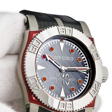腕時計 ロジェデュブイ ROGER DUBUIS シンパシー イージーダイバー SE46.14.7 自動巻き メンズ ブラック レッド 逆回転防止ベゼル 限定