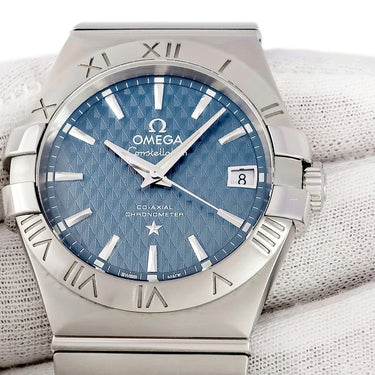 腕時計 オメガ OMEGA コンステレーション コーアクシャル クロノメーター 123.10.35.20.03.002 自動巻き メンズ デイト ブルー