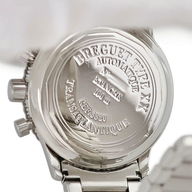 腕時計 ブレゲ BREGUET トランスアトランティック タイプXX 3820ST 自動巻き メンズ ブラック コインエッジ クロノグラフ アラビア